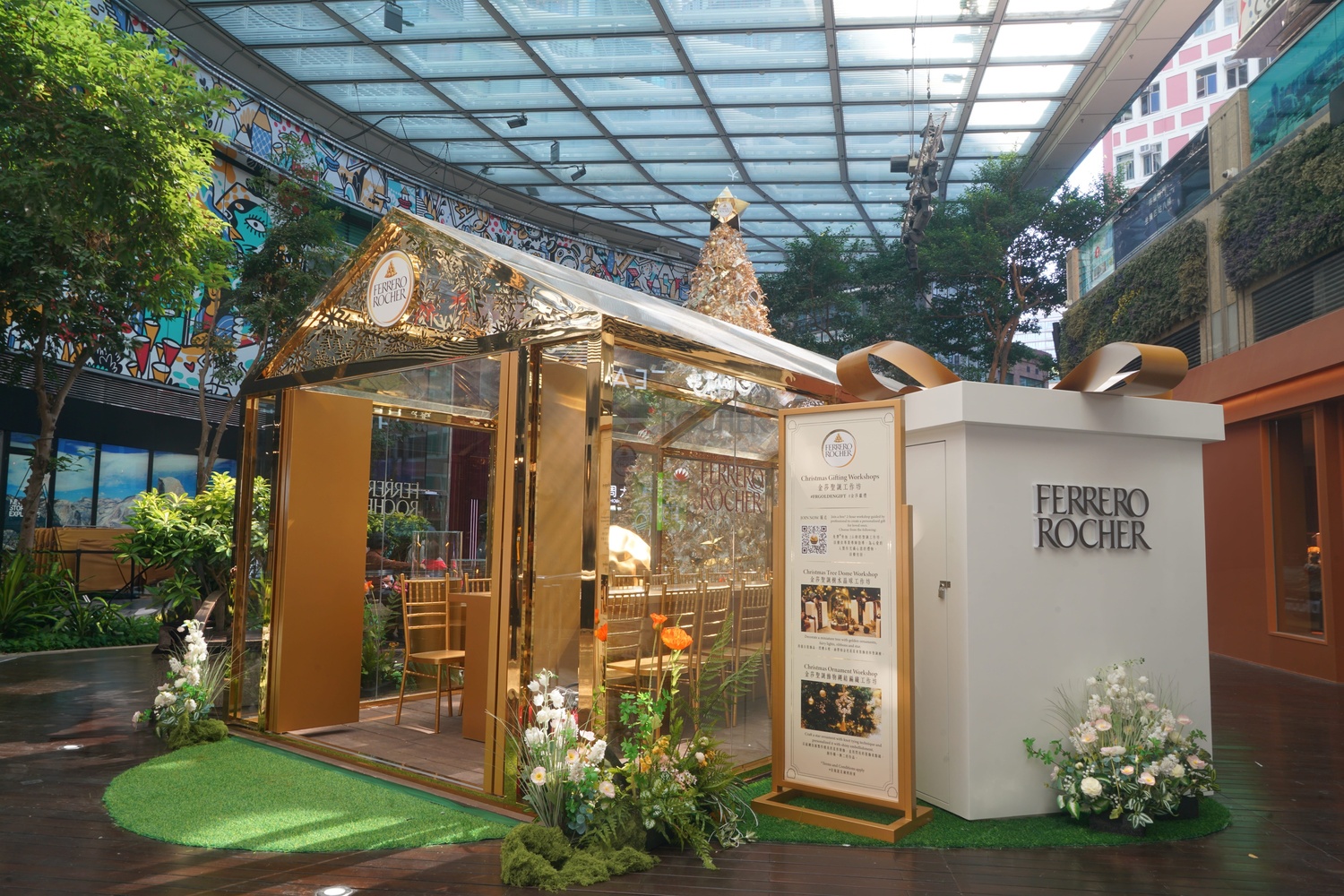 Immerse in the festive spirit at K11 Art Mall where Ferrero Rochers Golden Christmas Tree beckons